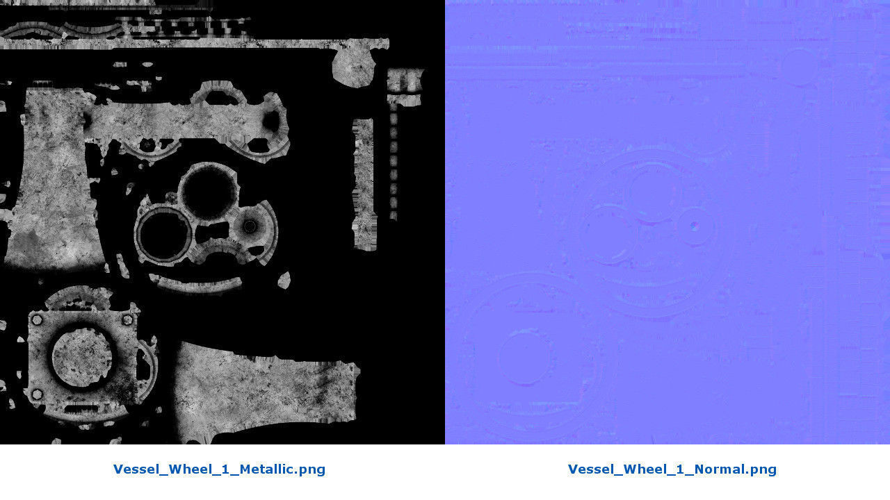 Vessel Wheel 1 Low-poly 3D model_7