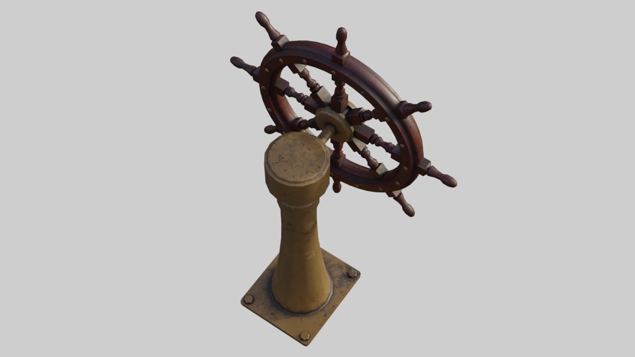 Vessel Wheel 1 Low-poly 3D model_2