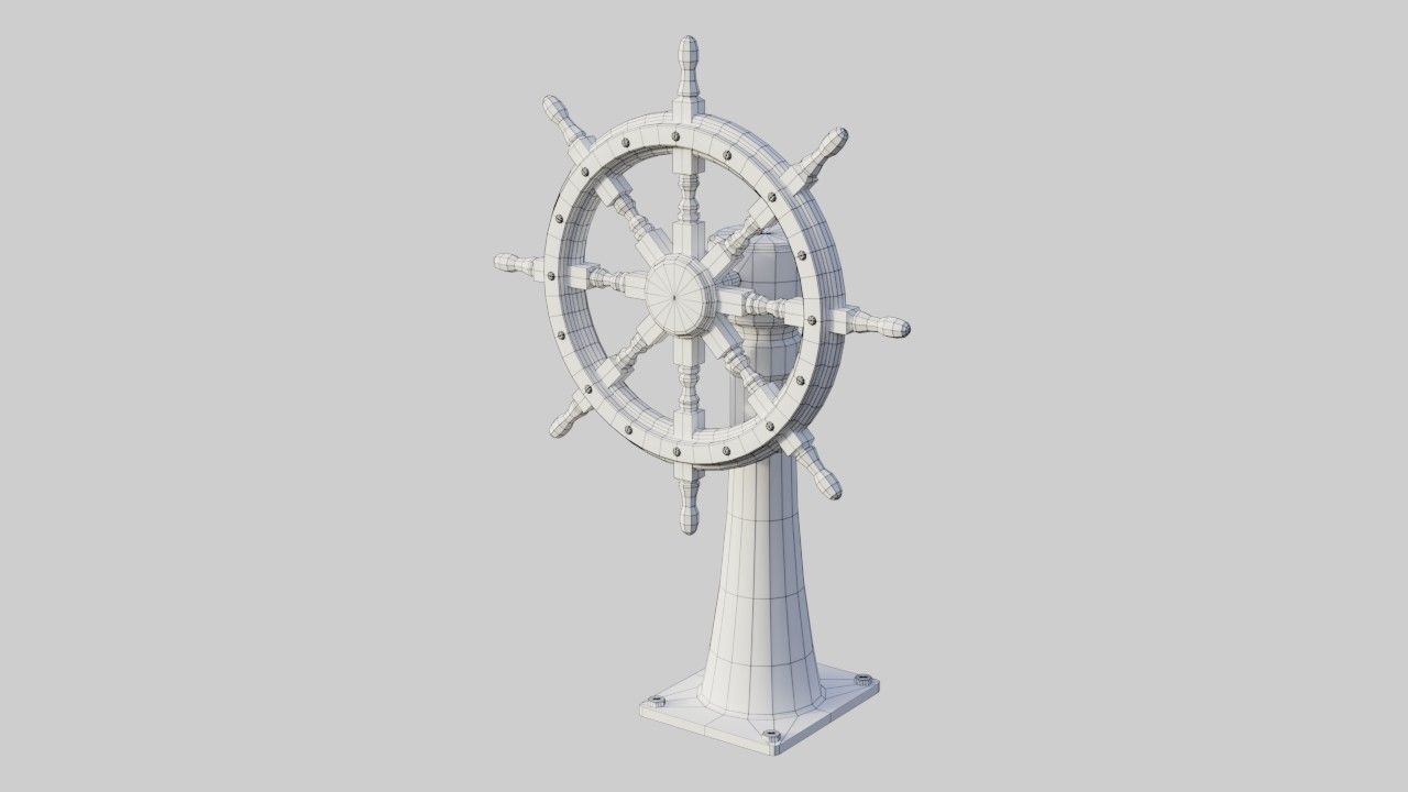 Vessel Wheel 1 Low-poly 3D model_5