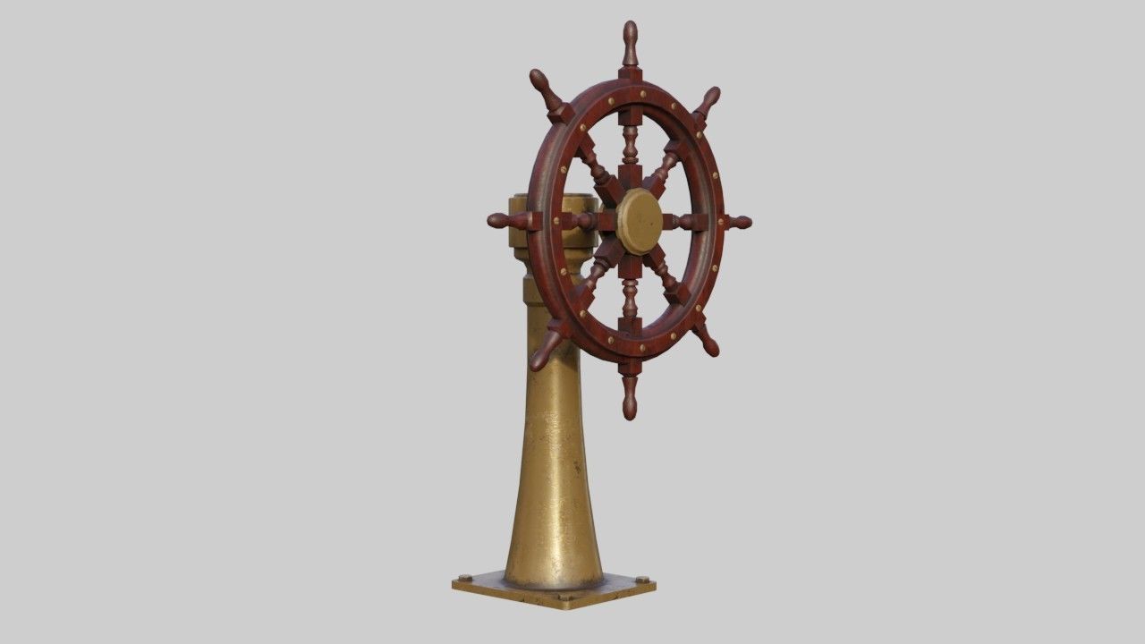 Vessel Wheel 1 Low-poly 3D model_1