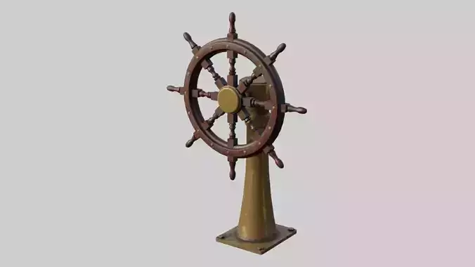 Vessel Wheel 1 Low-poly 3D model