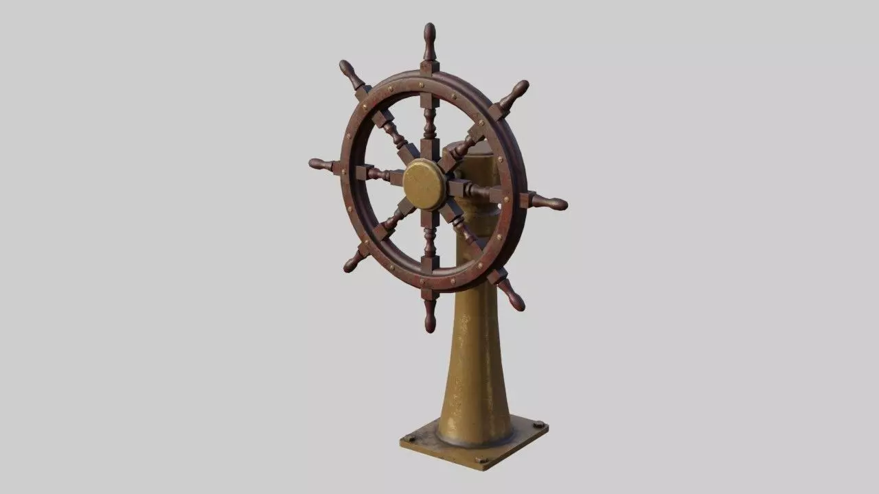 Vessel Wheel 1 Low-poly 3D model_0