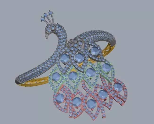 peacock hand 3D print model_0