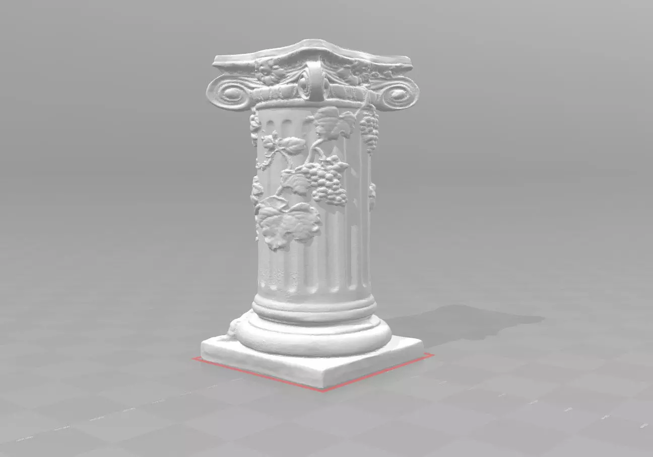 Ancient column pillar vines grapes vineyard 3D print model_0