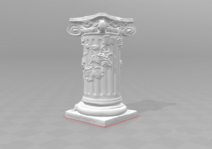 Ancient column pillar vines grapes vineyard 3D print model
