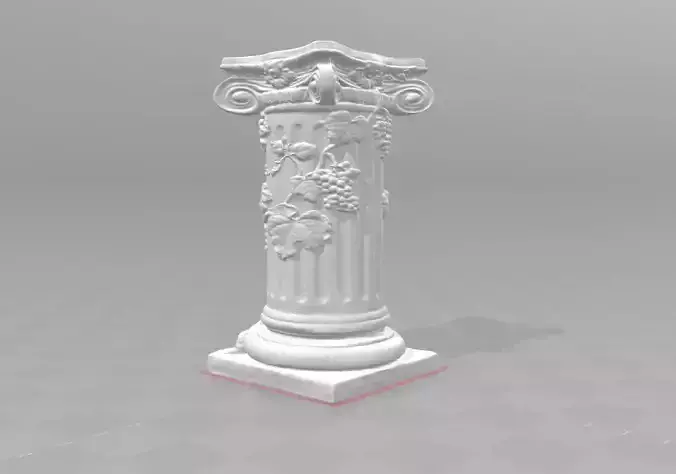 Ancient column pillar vines grapes vineyard 3D print model