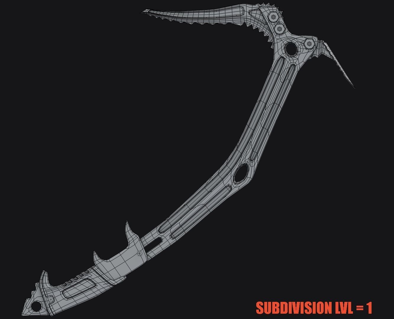  Ice Climbing Axe 3D Model Low-poly 3D model_8