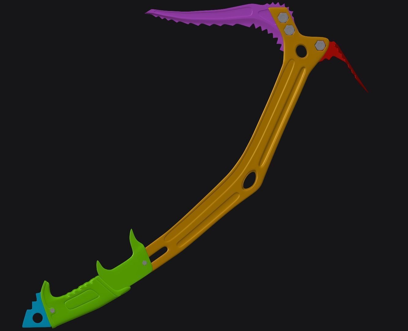  Ice Climbing Axe 3D Model Low-poly 3D model_11
