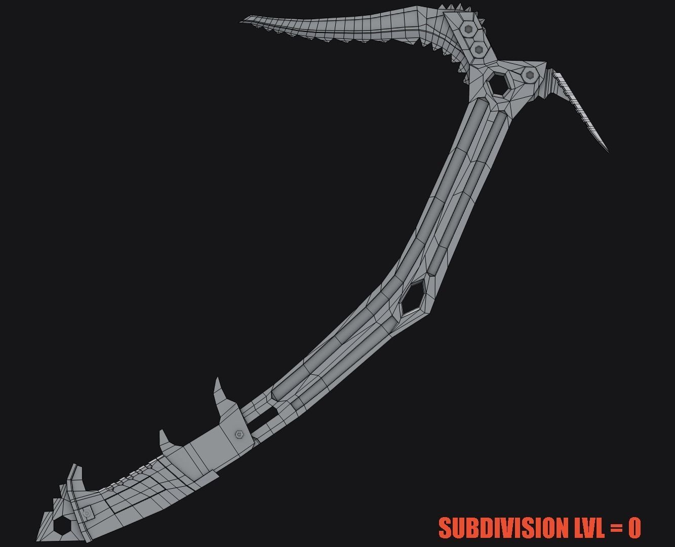  Ice Climbing Axe 3D Model Low-poly 3D model_7