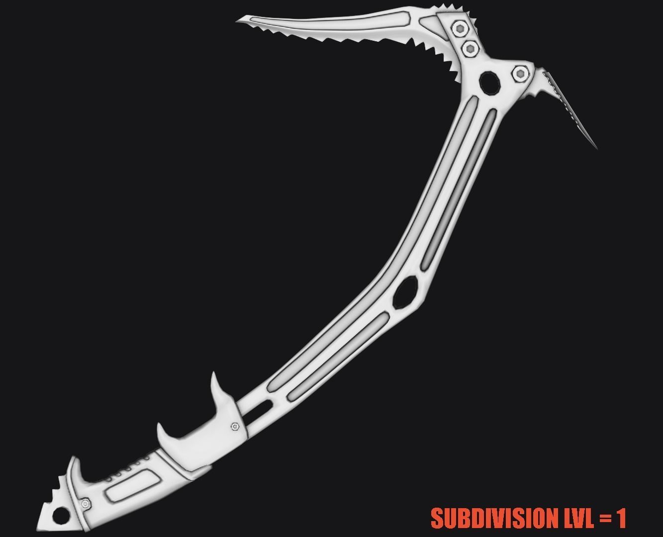  Ice Climbing Axe 3D Model Low-poly 3D model_10