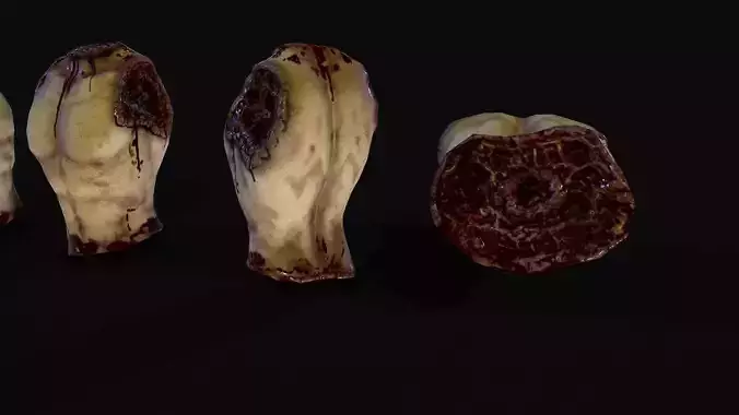 Mutilated creepy human body Low-poly 3D model