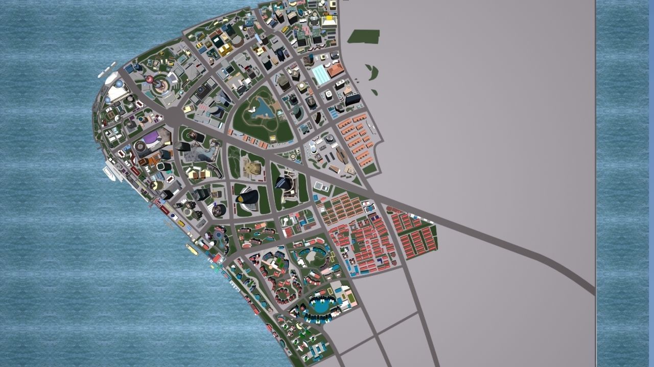ShangHai Downtown I Low-poly 3D model_10