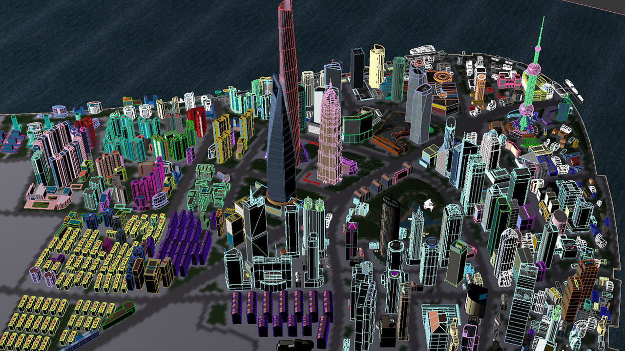 ShangHai Downtown I Low-poly 3D model_14