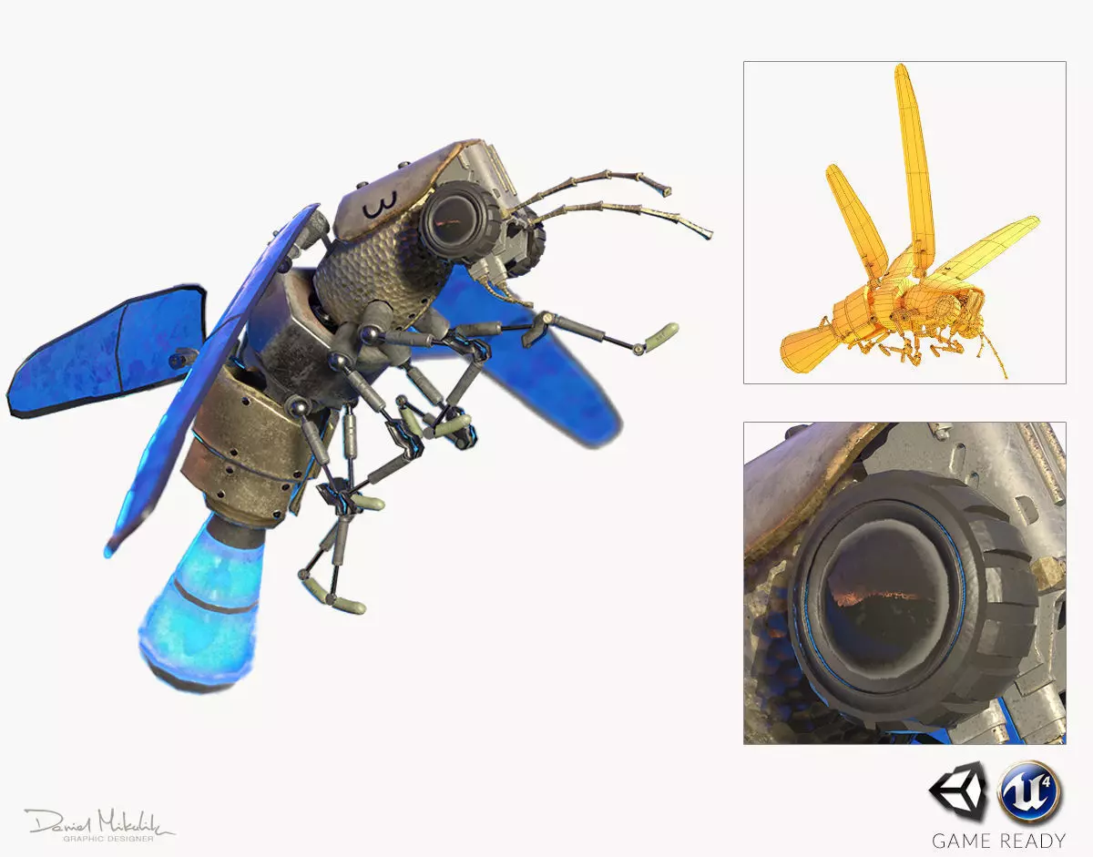 Lightning Bug PBR RIG ANIM Low-poly 3D model_0