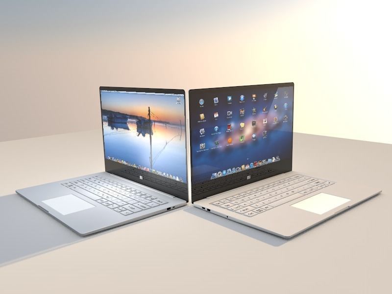 laptop with apple logo Free 3D model_7