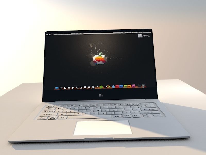 laptop with apple logo Free 3D model_1