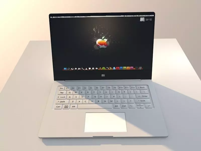 laptop with apple logo Free 3D model_0