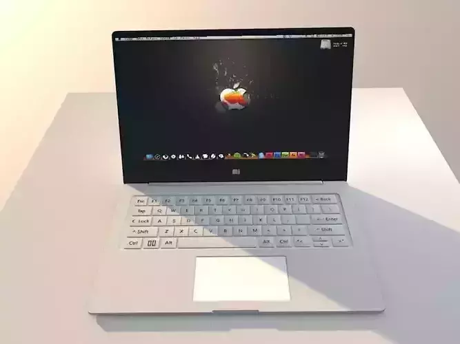 laptop with apple logo Free 3D model