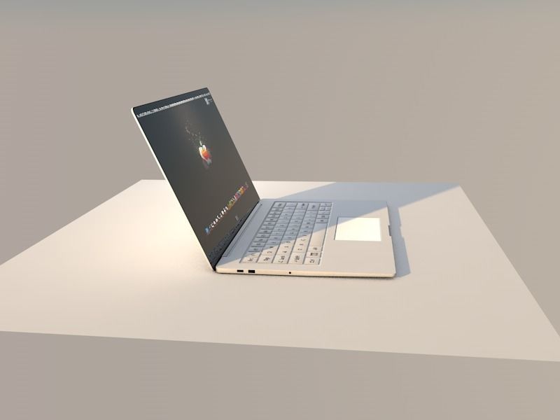 laptop with apple logo Free 3D model_3