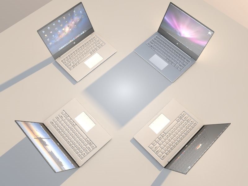 laptop with apple logo Free 3D model_6