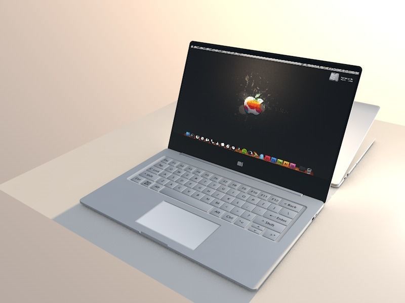 laptop with apple logo Free 3D model_2