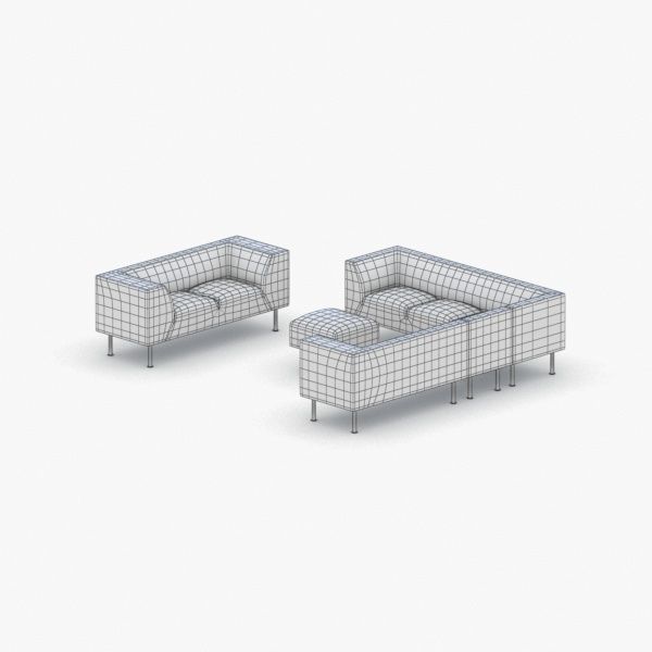 0970 - Sofa Low-poly 3D model_1