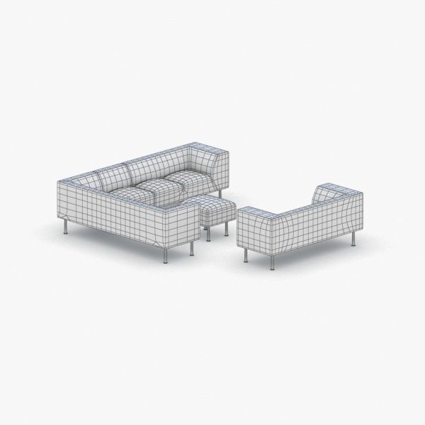 0970 - Sofa Low-poly 3D model_3