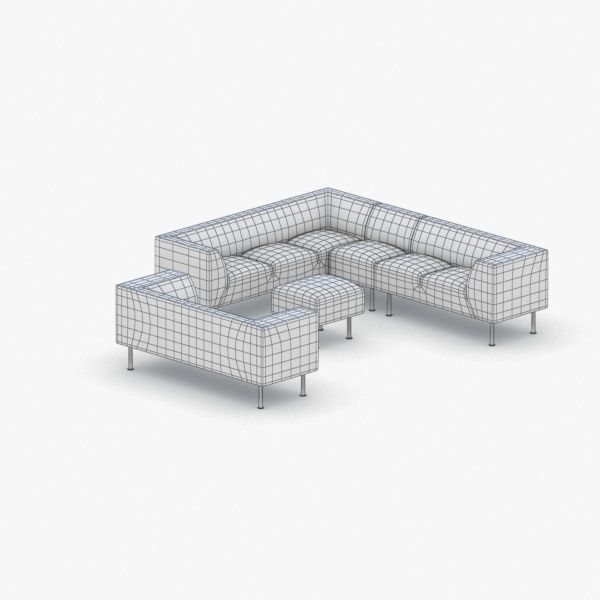 0970 - Sofa Low-poly 3D model_2
