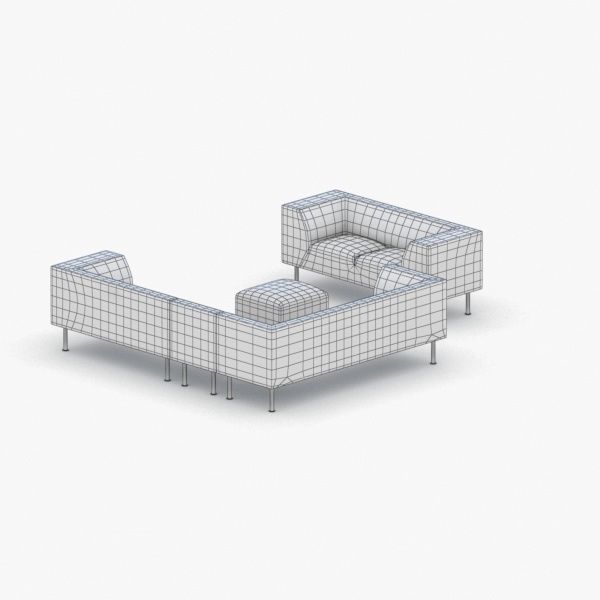 0970 - Sofa Low-poly 3D model_4