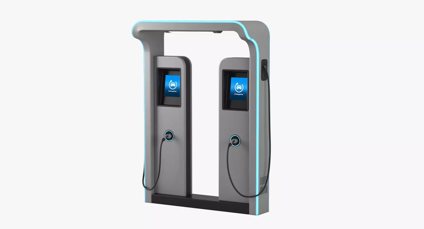 Electric Vehicle Charging Station 3 3D model_0