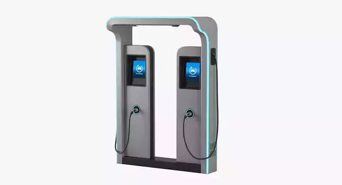 Electric Vehicle Charging Station 3 3D model