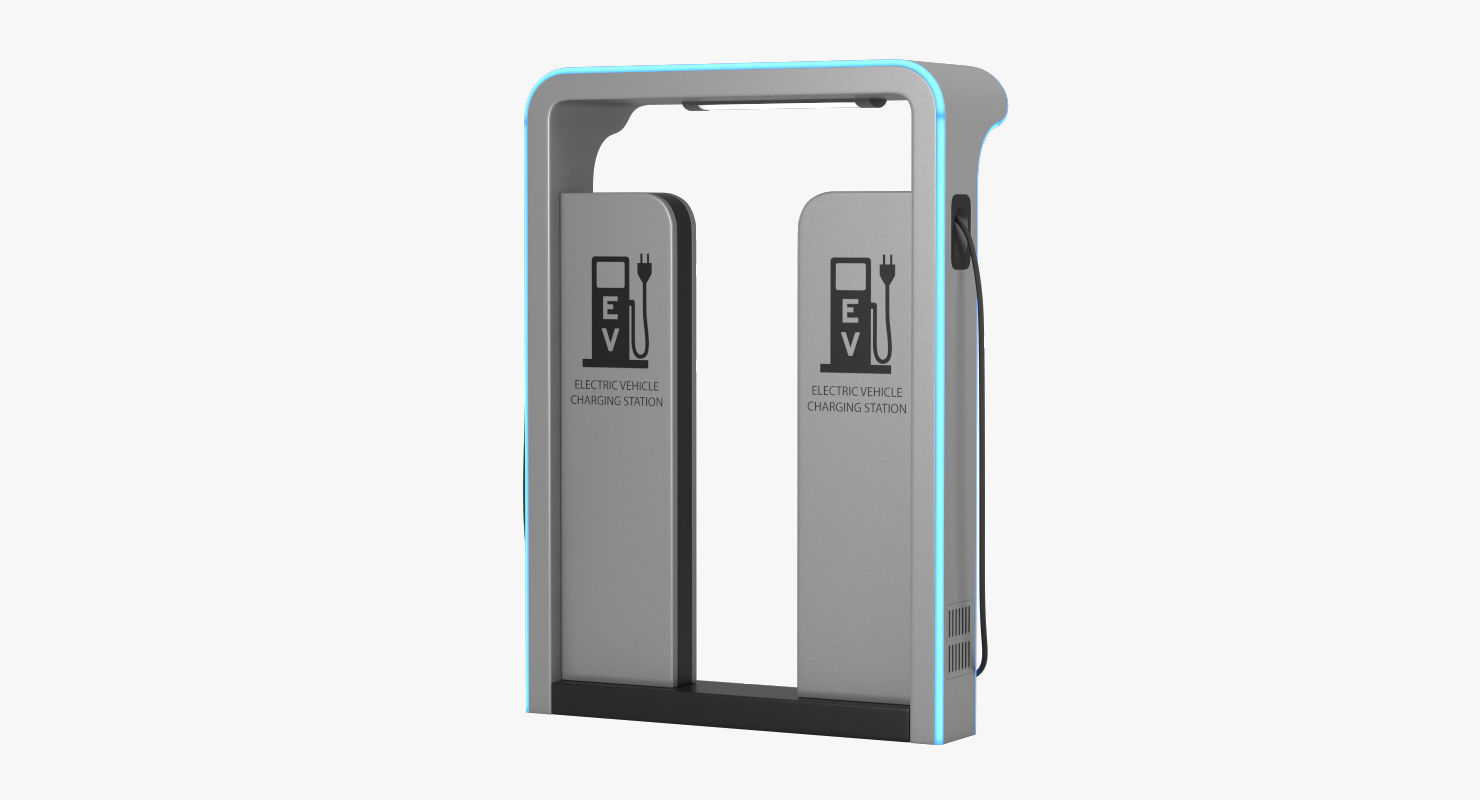Electric Vehicle Charging Station 3 3D model_3