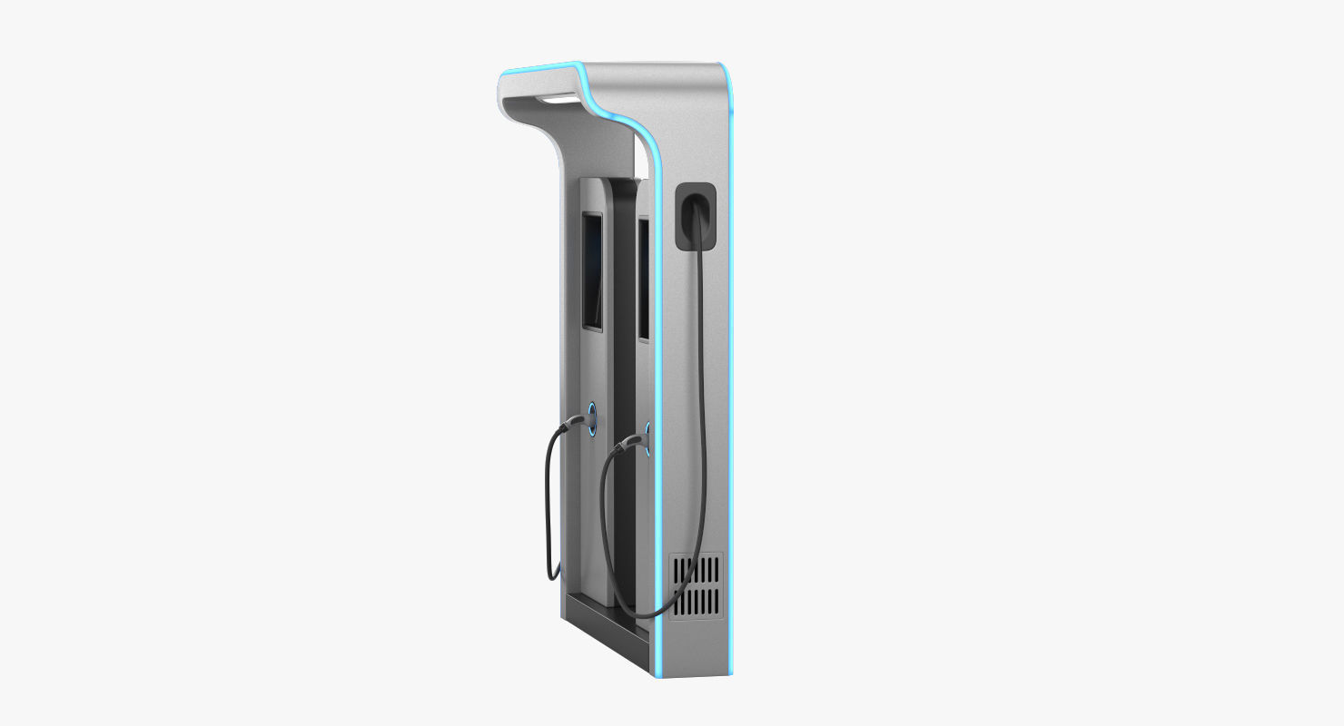 Electric Vehicle Charging Station 3 3D model_4