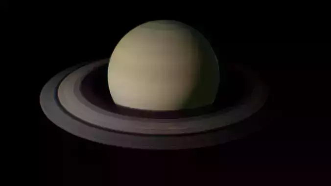 Saturn with egg in middle Low-poly 3D model