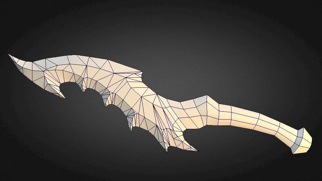 Ancient Dagger Low-poly 3D model_4