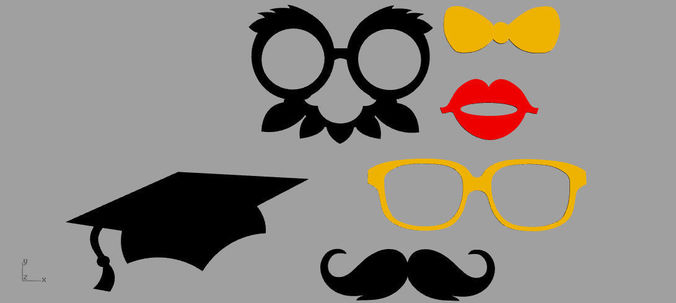 Photobooth party props Free 3D print model
