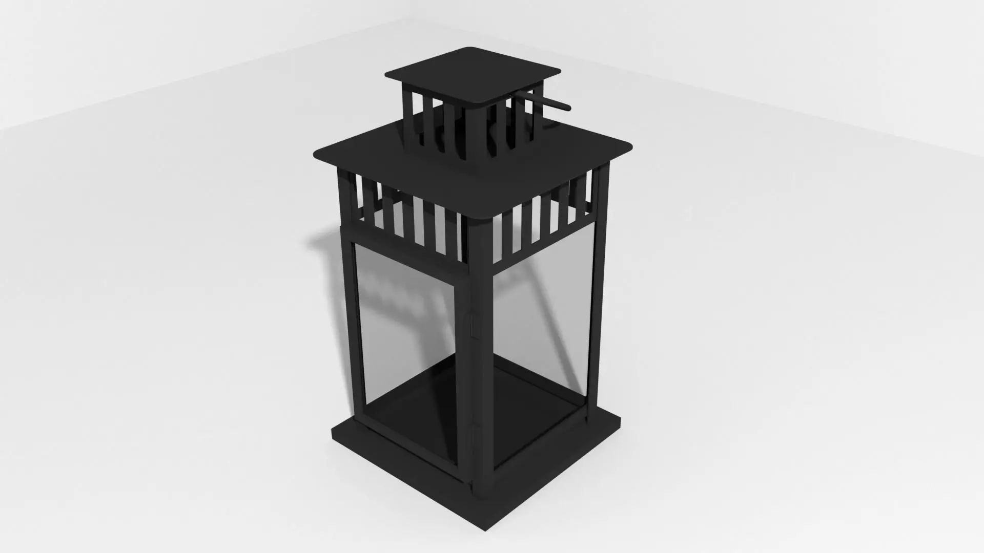 Candle lamp Low-poly 3D model_0