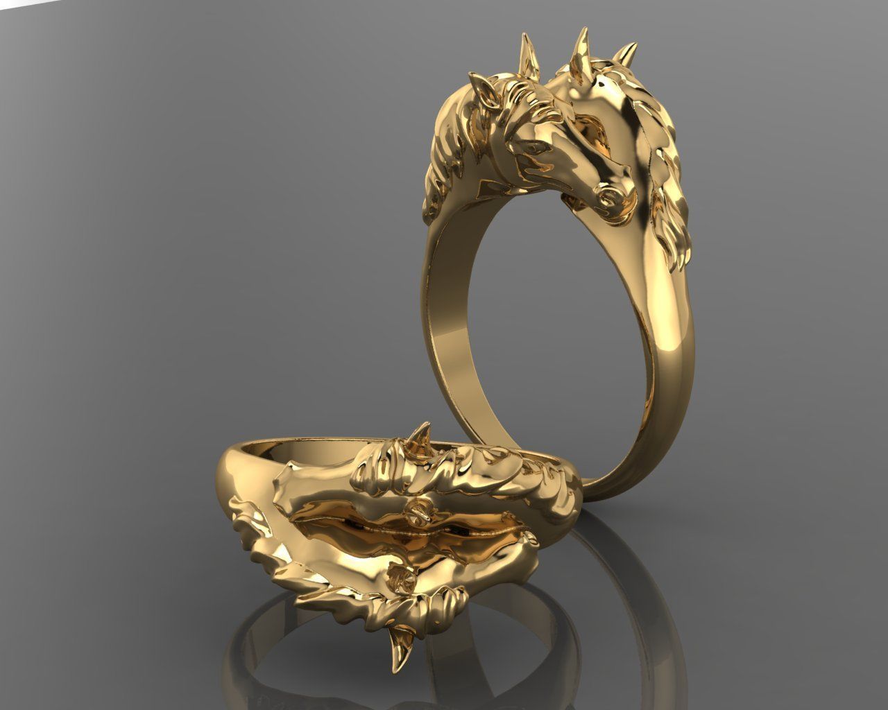 ring horse 3D print model_2