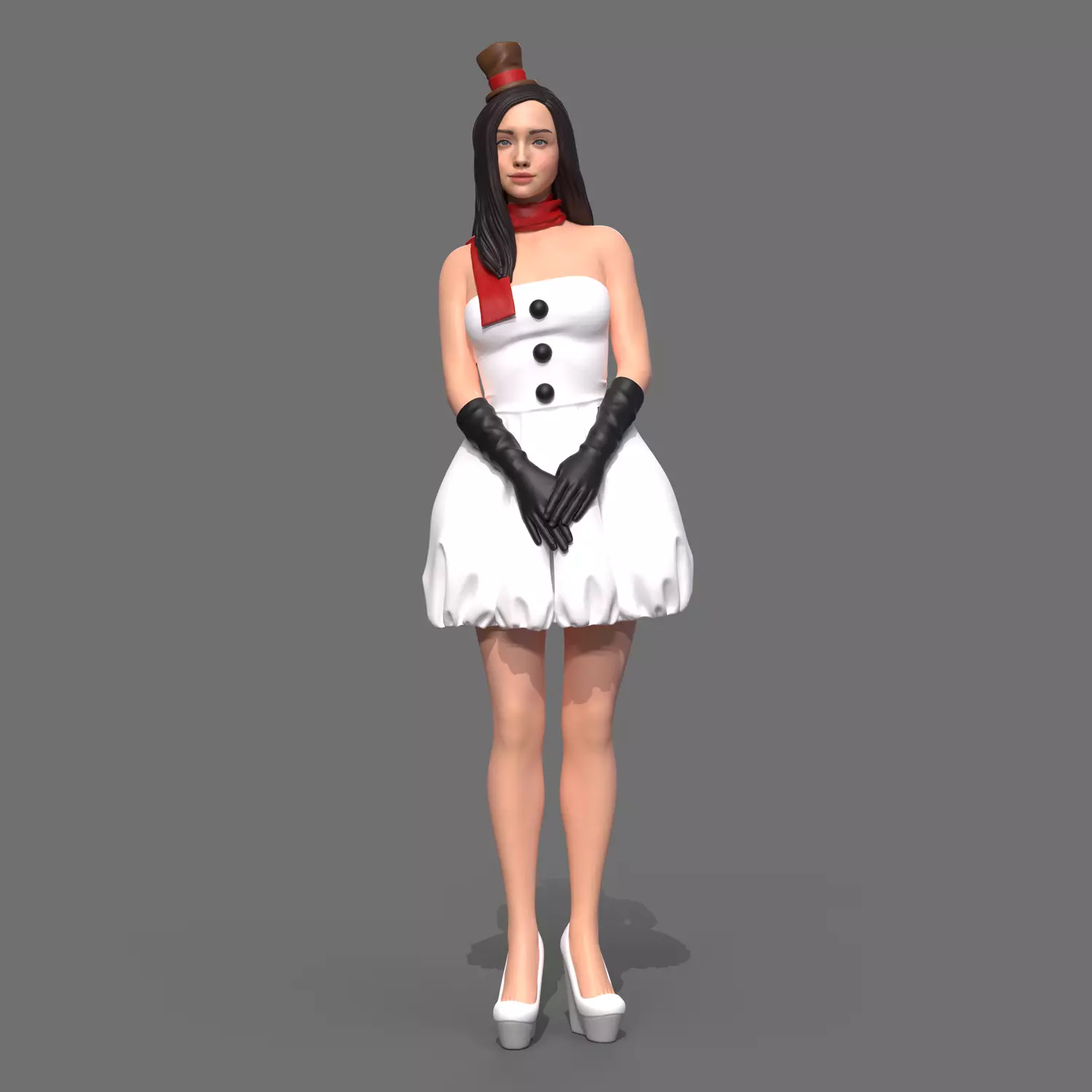 Snowman cute 3D print model_0