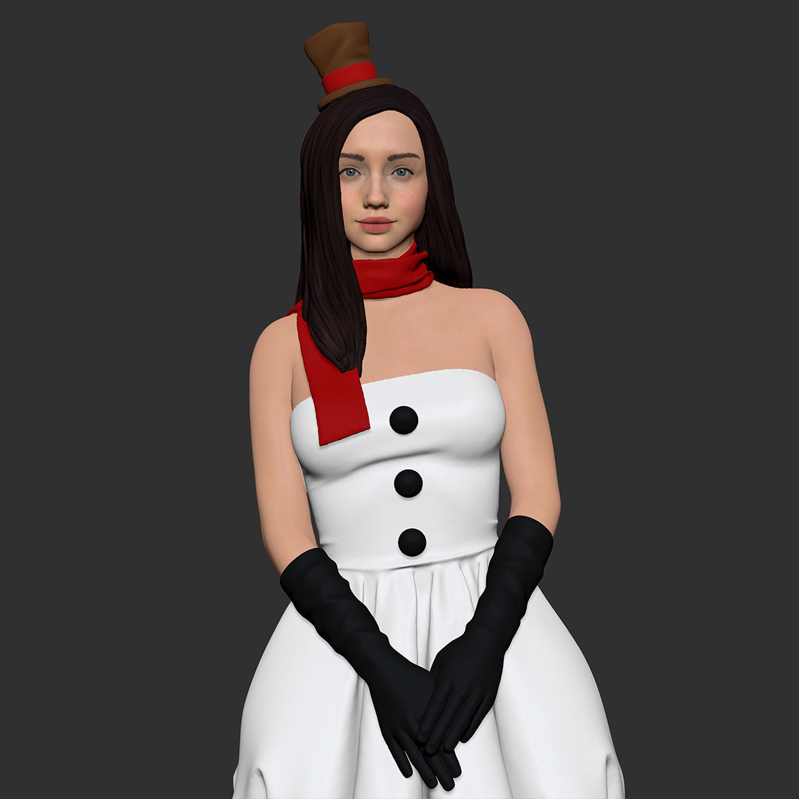 Snowman cute 3D print model_27