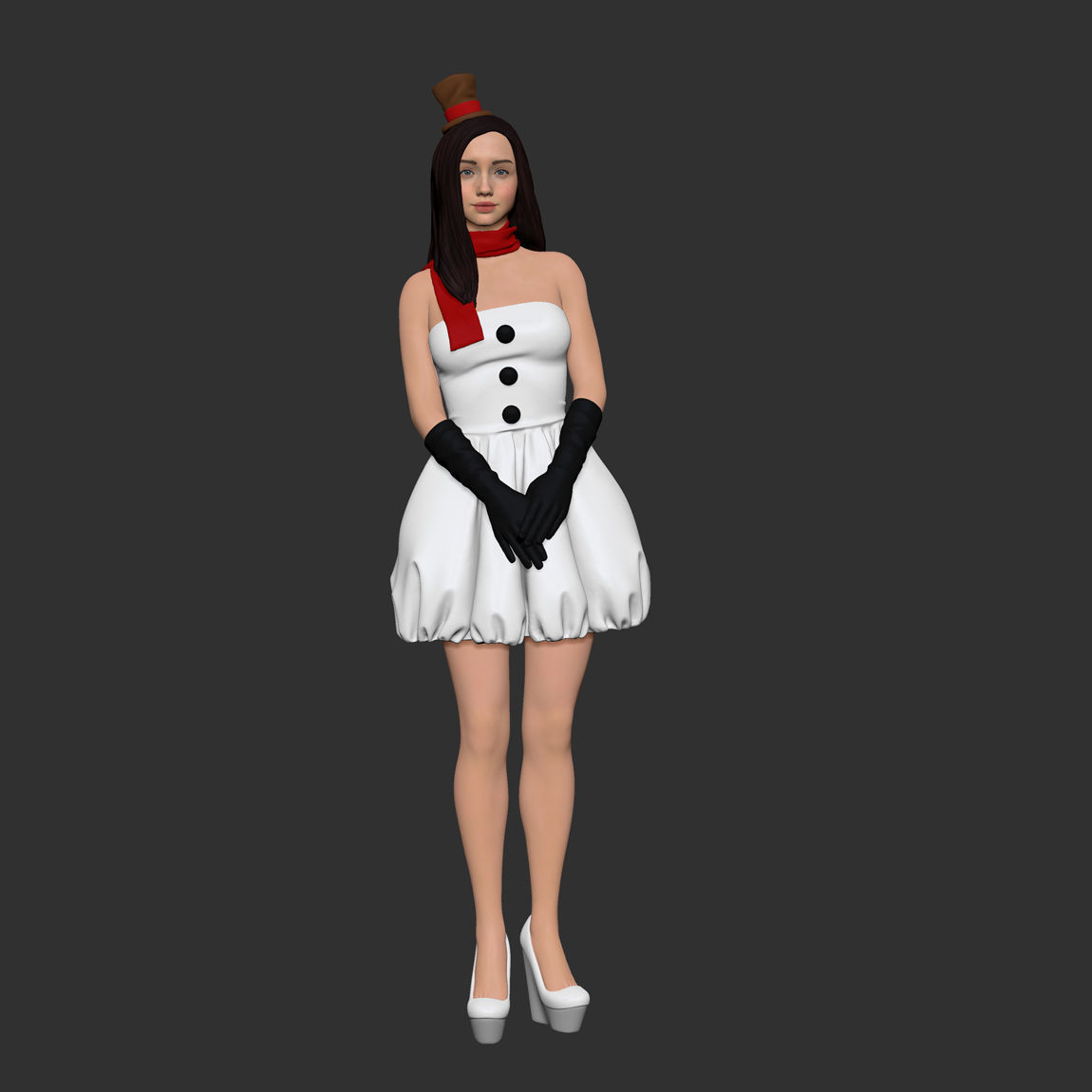 Snowman cute 3D print model_17