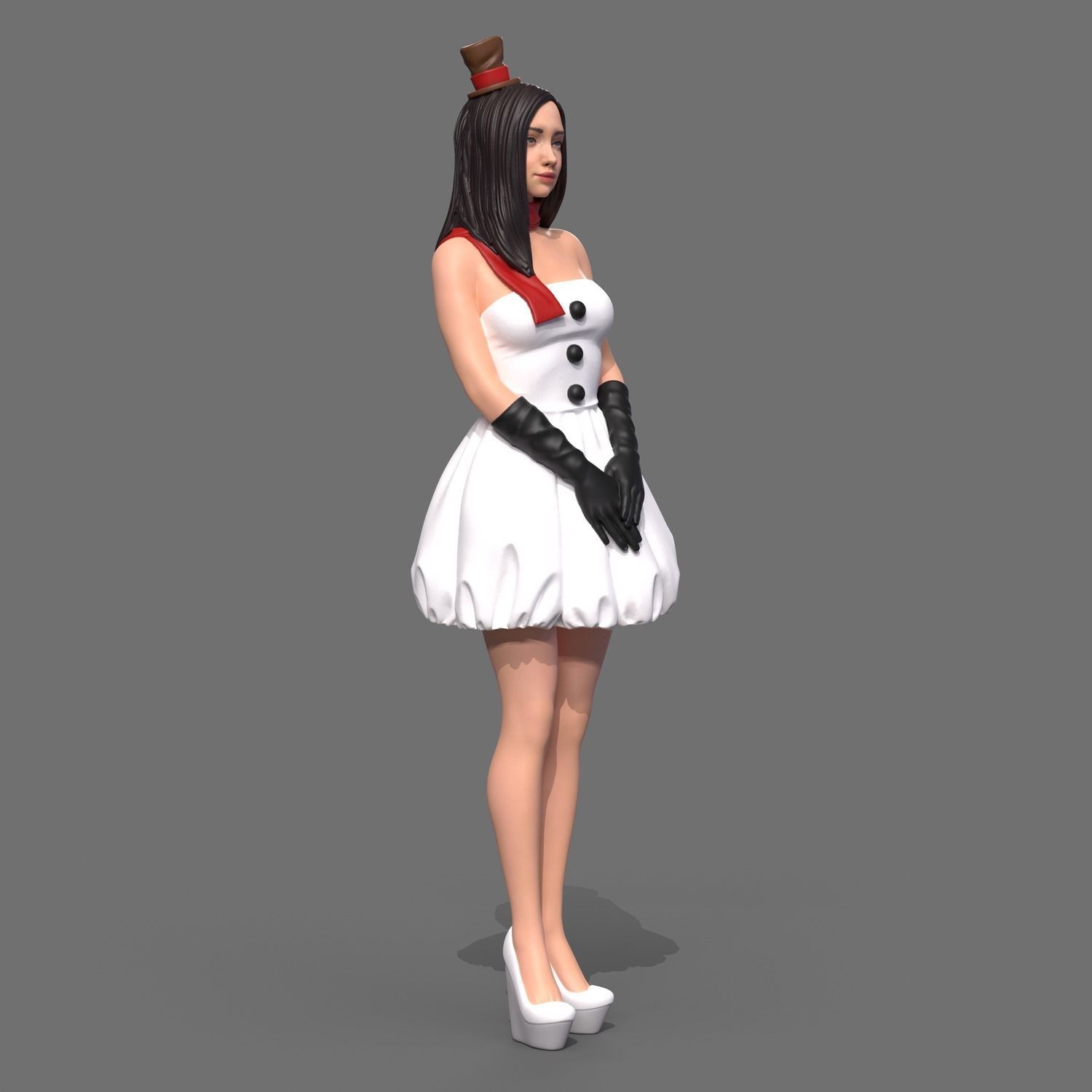 Snowman cute 3D print model_2