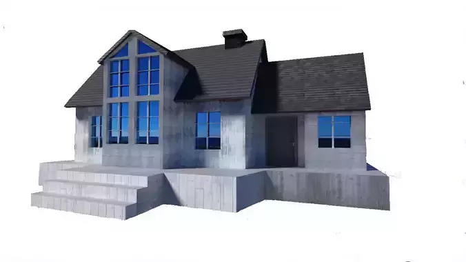 low poly house Low-poly 3D model