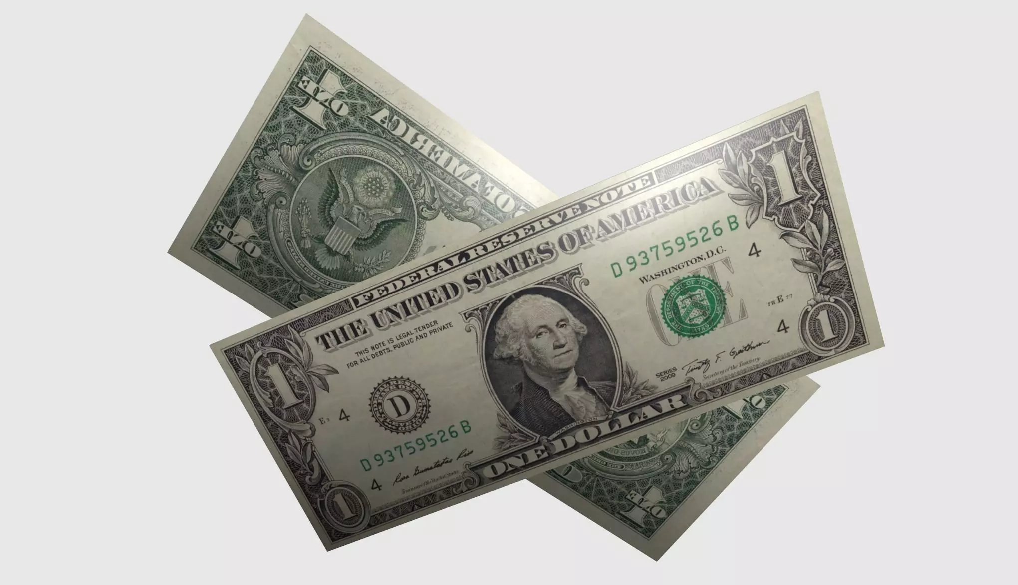 Free One Dollar Bill Free low-poly 3D model_0