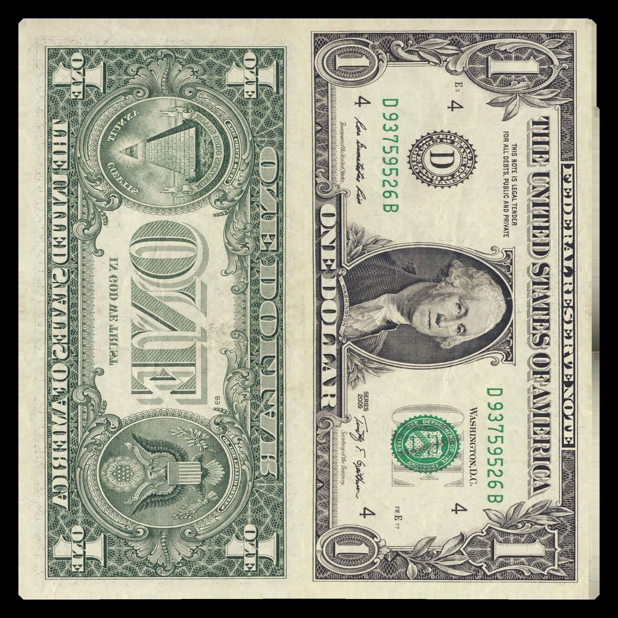 Free One Dollar Bill Free low-poly 3D model_2