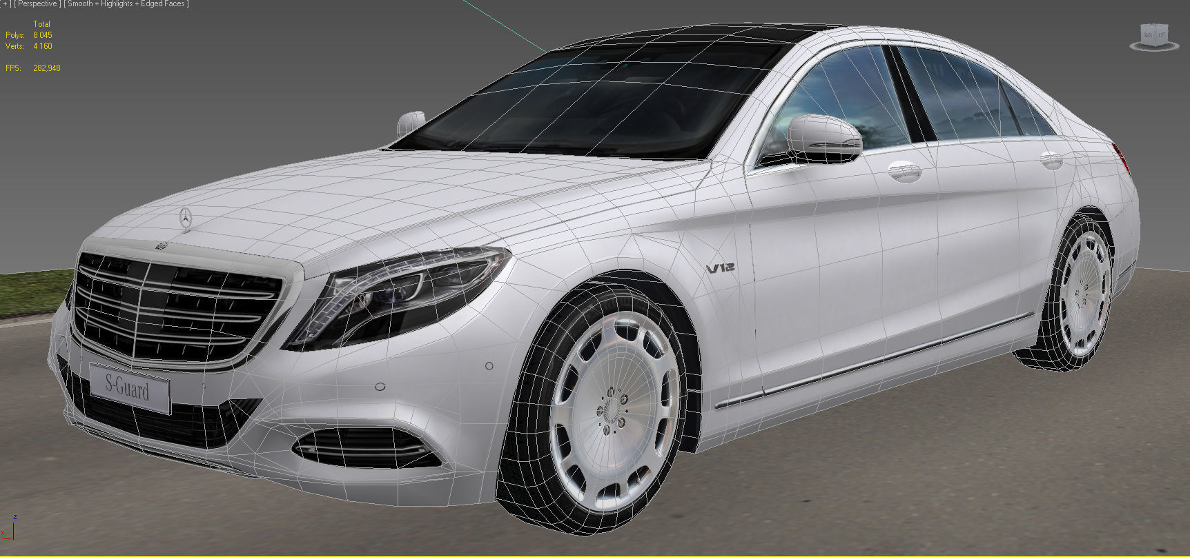 Mercedes Benz S-Guard Low-poly 3D model_5