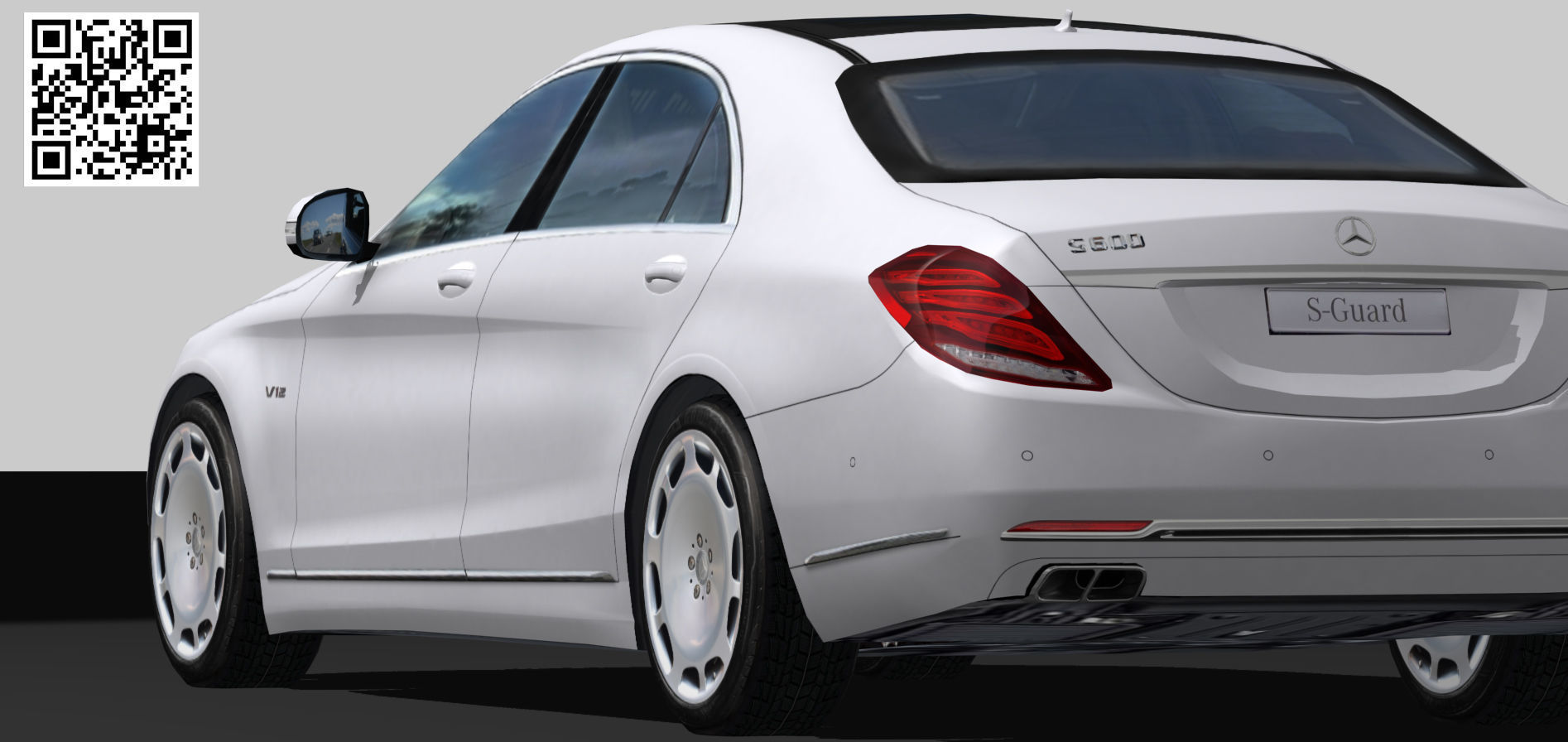 Mercedes Benz S-Guard Low-poly 3D model_4