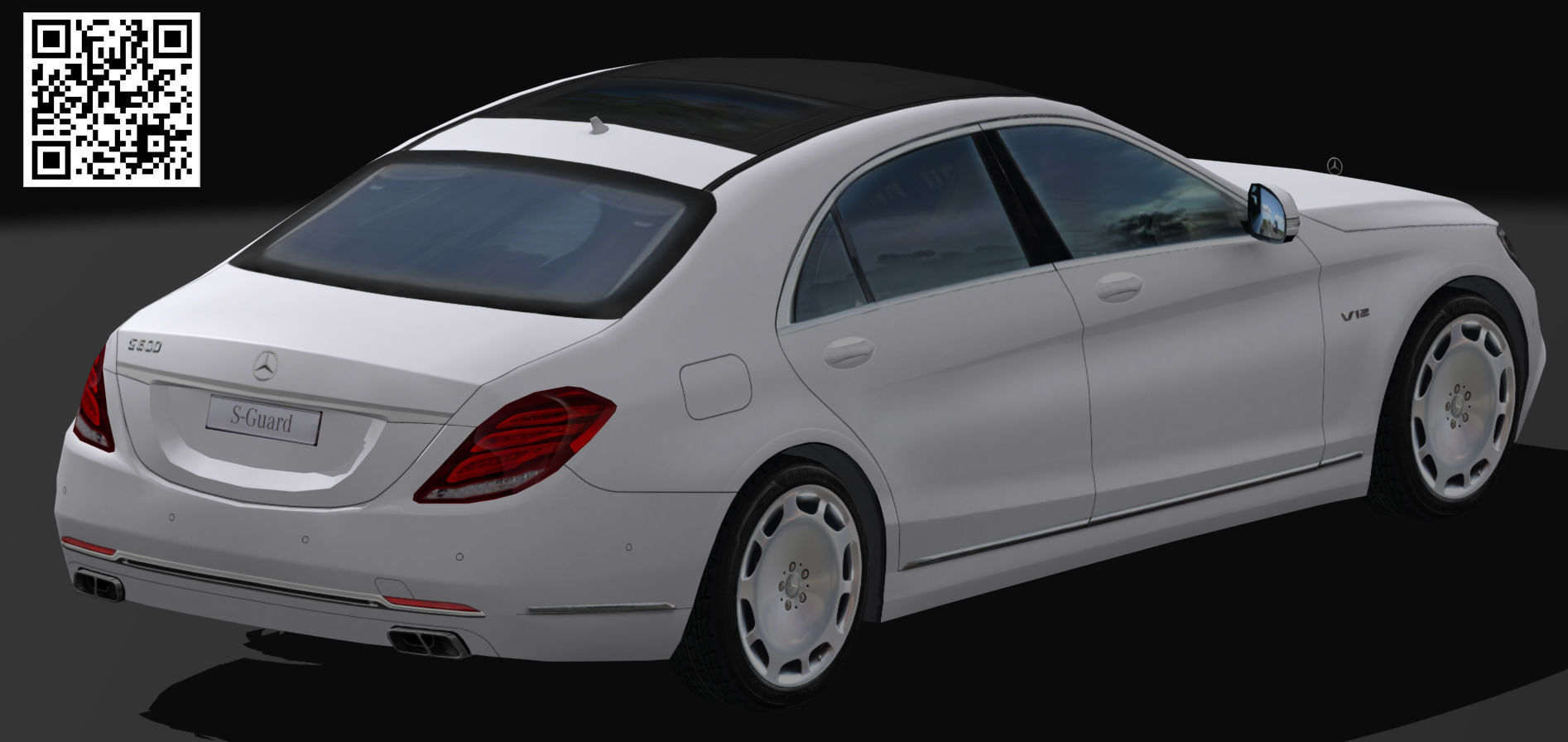Mercedes Benz S-Guard Low-poly 3D model_8