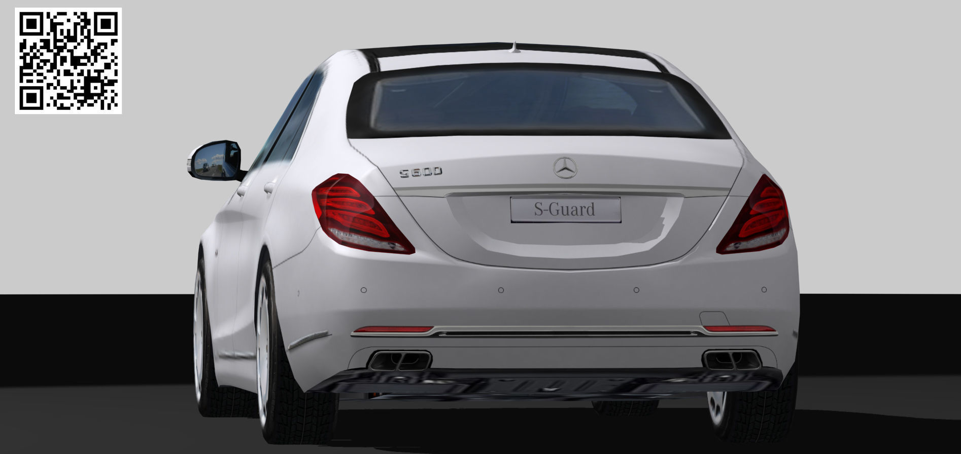 Mercedes Benz S-Guard Low-poly 3D model_9