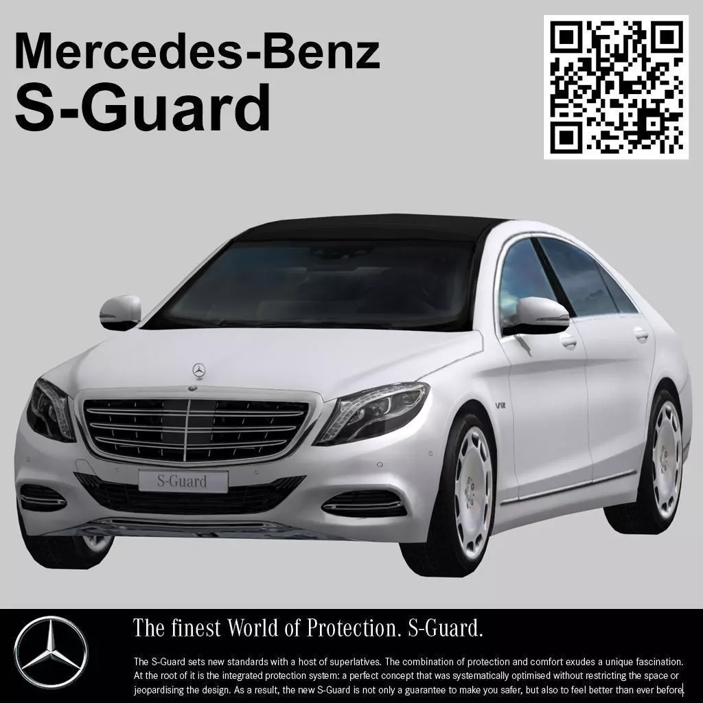 Mercedes Benz S-Guard Low-poly 3D model_0